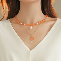 Bohemian Urlaub Nette Kleine Daisy Anhänger Perle Perle Multi-schicht Halskette sku image 1