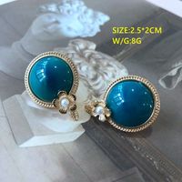 Vente En Gros Bijoux Rétro Boucles D&#39;oreilles En Pierres Précieuses Bleues Vertes Nihaojewelry sku image 6