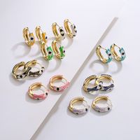 Fashion Bohemian Vintage Copper Plating 18k Gold Drop Oil Eyes Colorful Earring main image 1