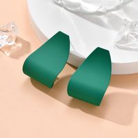 New Fashion Wave Hook-shaped Solid Color Green Earrings main image 2