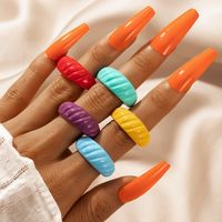 New Style Candy Color Resin Wide Open Ring main image 3