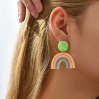 Simple Multi-color Rainbow Bar Acrylic Earrings main image 4