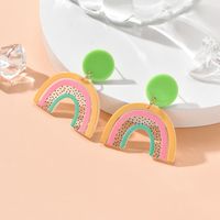 Simple Multi-color Rainbow Bar Acrylic Earrings main image 2