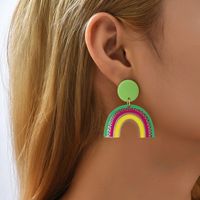 Simple Multi-color Rainbow Bar Acrylic Earrings main image 3