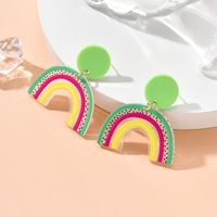 Simple Multi-color Rainbow Bar Acrylic Earrings main image 5