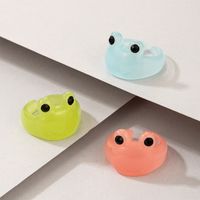 Cute Little Frog Cartoon Candy Color Resin Ring main image 1