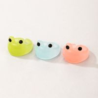 Niedliche Kleine Frosch Cartoon Candy Farbe Harz Ring main image 4