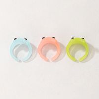 Cute Little Frog Cartoon Candy Color Resin Ring main image 5