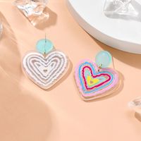 Fashion Colorful Transparent Heart-shaped Contrast Color Simple Earrings main image 2