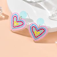 Fashion Colorful Transparent Heart-shaped Contrast Color Simple Earrings main image 1