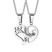 Fashion Ornament Dripping Oil Heart Pattern  Necklace 2-piece Set main image 4