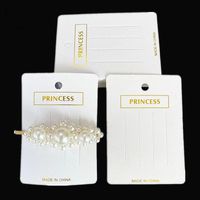 100pcs White Bronzing Clip Card Diy Paper Card Korean Version Jewelry Packaging Card Paper Packaging Bag Headwear Card Wholesale main image 1