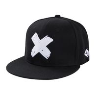 Adjustable Embroidery Letter X Flat Brim Baseball Cap Casual Hat main image 5