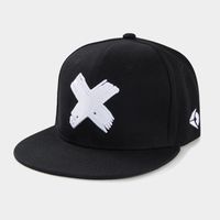 Adjustable Embroidery Letter X Flat Brim Baseball Cap Casual Hat sku image 1