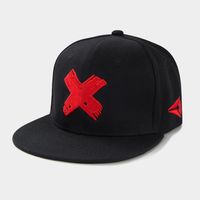 Adjustable Embroidery Letter X Flat Brim Baseball Cap Casual Hat sku image 3