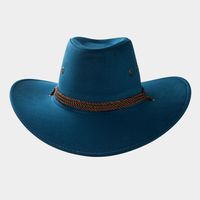 Cowboy Fedora Hat Big Brim Cowboy Hat Suede Outdoor Sun Hat Men's Riding Hat main image 6