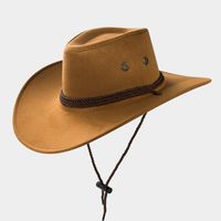 Cowboy Fedora Hat Big Brim Cowboy Hat Suede Outdoor Sun Hat Men's Riding Hat sku image 2