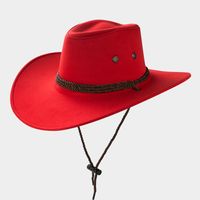 Cowboy Fedora Hat Big Brim Cowboy Hat Suede Outdoor Sun Hat Men's Riding Hat sku image 1