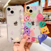 Fashion Cartoon Painted Flower Heart Chain Iphone 13 Mobile Phone Case main image 1