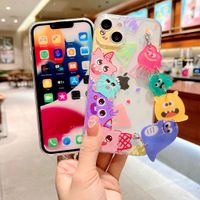 Fashion Cartoon Painted Flower Heart Chain Iphone 13 Mobile Phone Case main image 3