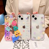 Fashion Cartoon Painted Flower Heart Chain Iphone 13 Mobile Phone Case main image 4