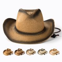Unisex Vintage Style Geometric Crimping Straw Hat Cloche Hat main image 1