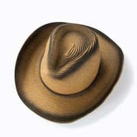 Unisex Vintage Style Geometric Crimping Straw Hat Cloche Hat main image 2