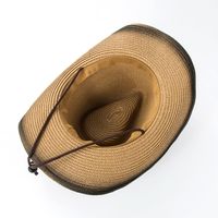 Unisex Vintage Style Geometric Crimping Straw Hat Cloche Hat main image 3