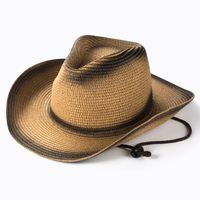Unisex Vintage Style Geometric Crimping Straw Hat Cloche Hat main image 4