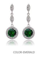 Fashion Zircon Plating Earrings  (emerald-01d02)  Nhtm0179-emerald-01d02 sku image 4