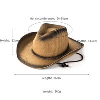 Unisex Vintage Style Geometric Crimping Straw Hat Cloche Hat main image 5