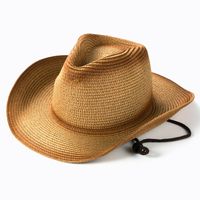 Unisex Vintage Style Geometric Crimping Straw Hat Cloche Hat main image 6