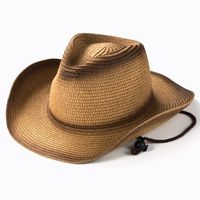Unisex Vintage Style Geometric Crimping Straw Hat Cloche Hat sku image 2