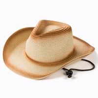 Unisex Vintage Style Geometric Crimping Straw Hat Cloche Hat sku image 4