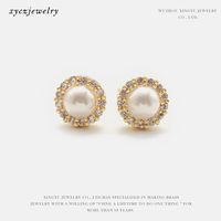 Boucles D&#39;oreilles En Perles De Zircon De Style Rétro En Gros sku image 1