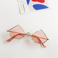 Retro Style Small Polygon Metal Frame Children Sunglasses sku image 2