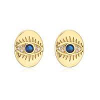 Fashion Evil Eyes Ear Studs Women's New Gold-plated Micro Inlaid Zircon Copper Earrings sku image 1