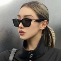 New Back-shaped Buckle Decoration  Small Square Frame Sunglasses main image 1