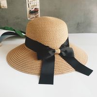 Sombrero De Paja Hecho A Mano Mujer Al Aire Libre Playa Protección Solar Sombrero main image 4