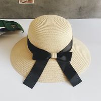 Handmade Straw Hat Women Outdoor Seaside Beach Sun Protection Sun Hat sku image 1