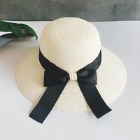 Sombrero De Paja Hecho A Mano Mujer Al Aire Libre Playa Protección Solar Sombrero sku image 5