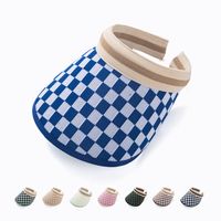 2022 New Chessboard Plaid Fashion Sun Hat Reathable Topless Hat main image 5