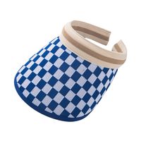 2022 New Chessboard Plaid Fashion Sun Hat Reathable Topless Hat main image 2
