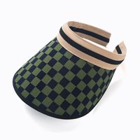 2022 New Chessboard Plaid Fashion Sun Hat Reathable Topless Hat sku image 1