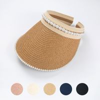 Straw Plaited Sun Protection Topless Summer Sun Hat main image 1