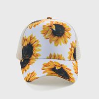 Nueva Gorra De Béisbol De Moda De Girasol Impreso Cruz Cola De Caballo Sombrero De Malla Sun-poof Gorra De Pico main image 5