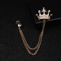 New Style Alloy Crown Chain Inlaid Rhinestone Brooch Corsage main image 2