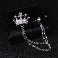 New Style Alloy Crown Chain Inlaid Rhinestone Brooch Corsage main image 3