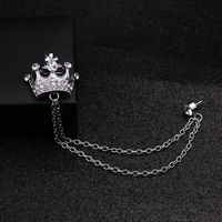New Style Alloy Crown Chain Inlaid Rhinestone Brooch Corsage main image 4