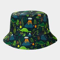 Fashion New Leaves Avocado Orange Plant Printed Reversible Bucket Hat Wholesale main image 4